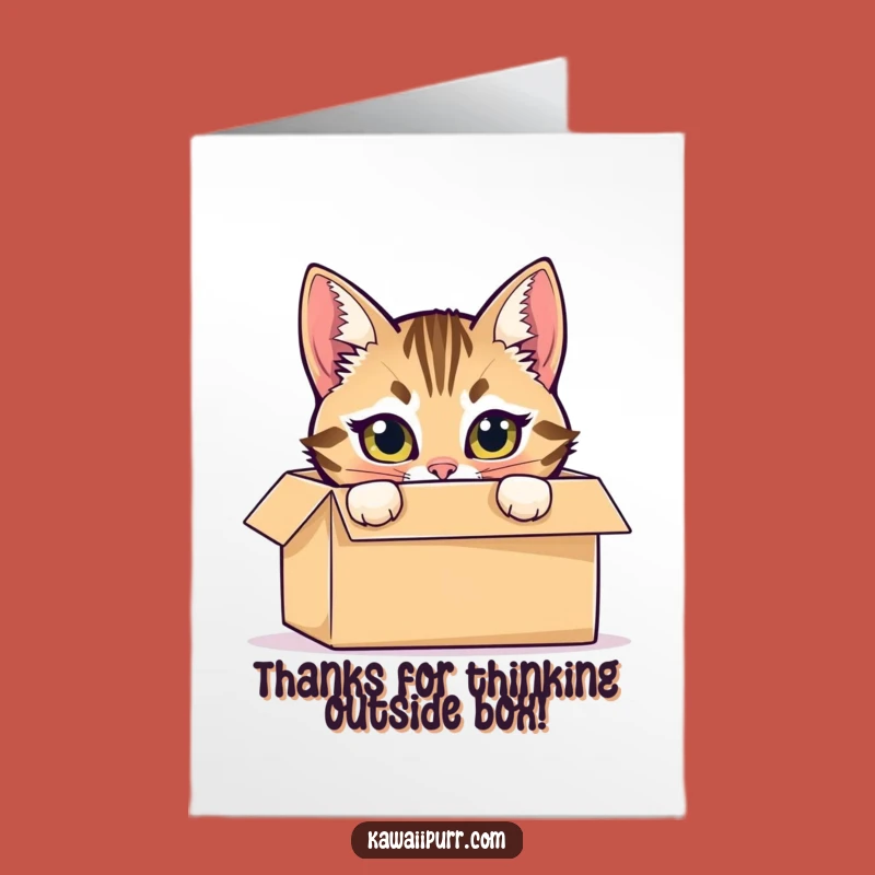 Free Printable Thank You Card: Cat in Box - Funny Downloadable Message!