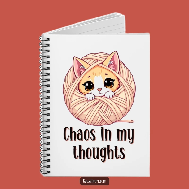 Funny Curious Cat Notebook: Yarn Ball Journal, Perfect Funny Gift for Writers & Crafters!