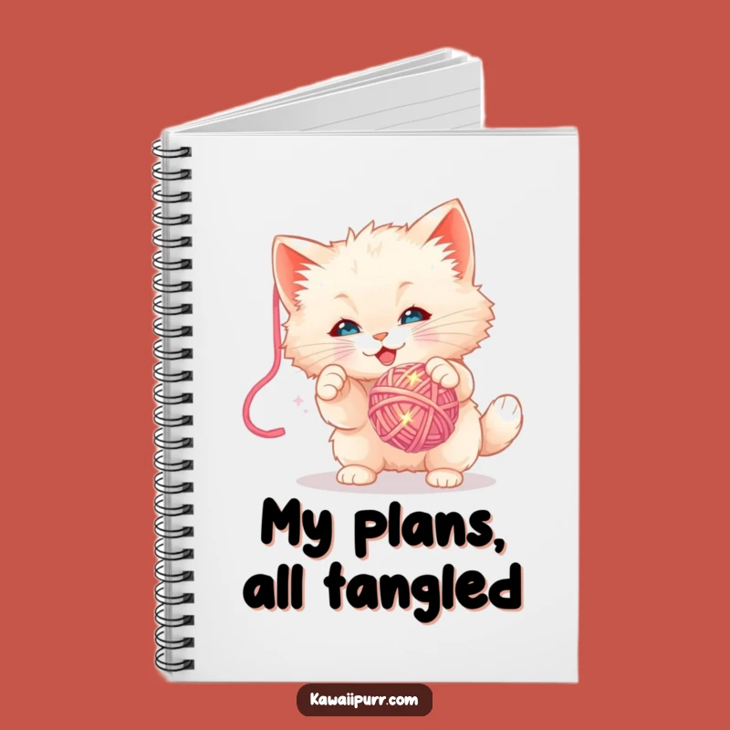 Funny Kitten Yarn Ball Notebook - Jot Down Playful Ideas
