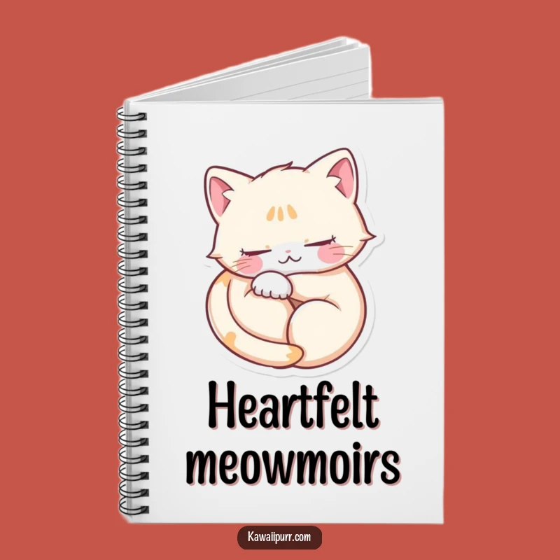 Funny Purring Cat Heart Notebook: Journal Your Feline Love!