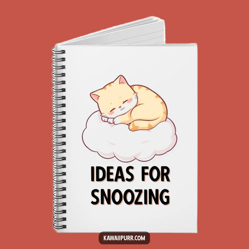 Funny Sleepy Cat Cloud Notebook Jot Down Thoughts with Cozy Feline Friend Funny Gift