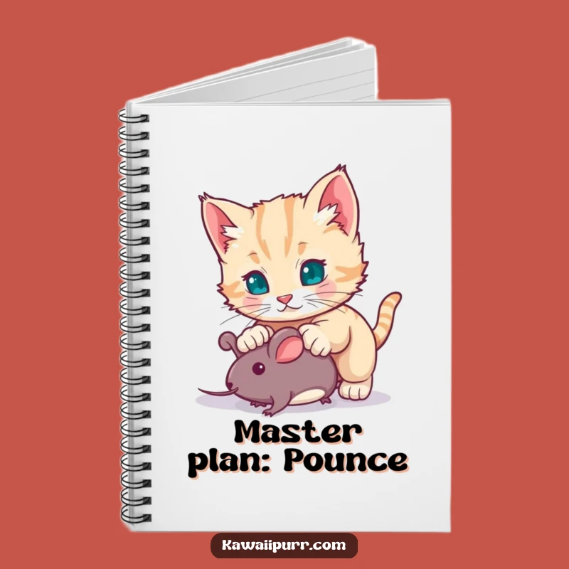 Funny Kitten Pouncing Notebook: Cat Character Journal for Ideas Gift