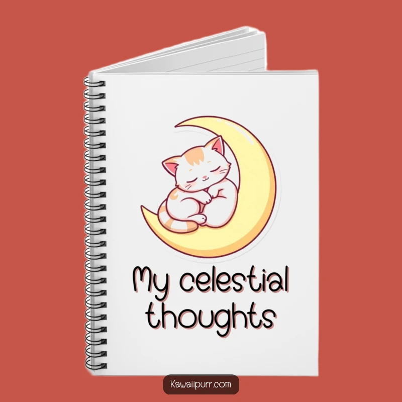 Funny Sleepy Moon Cat Notebook - Jot Down Your Dreamiest Ideas!