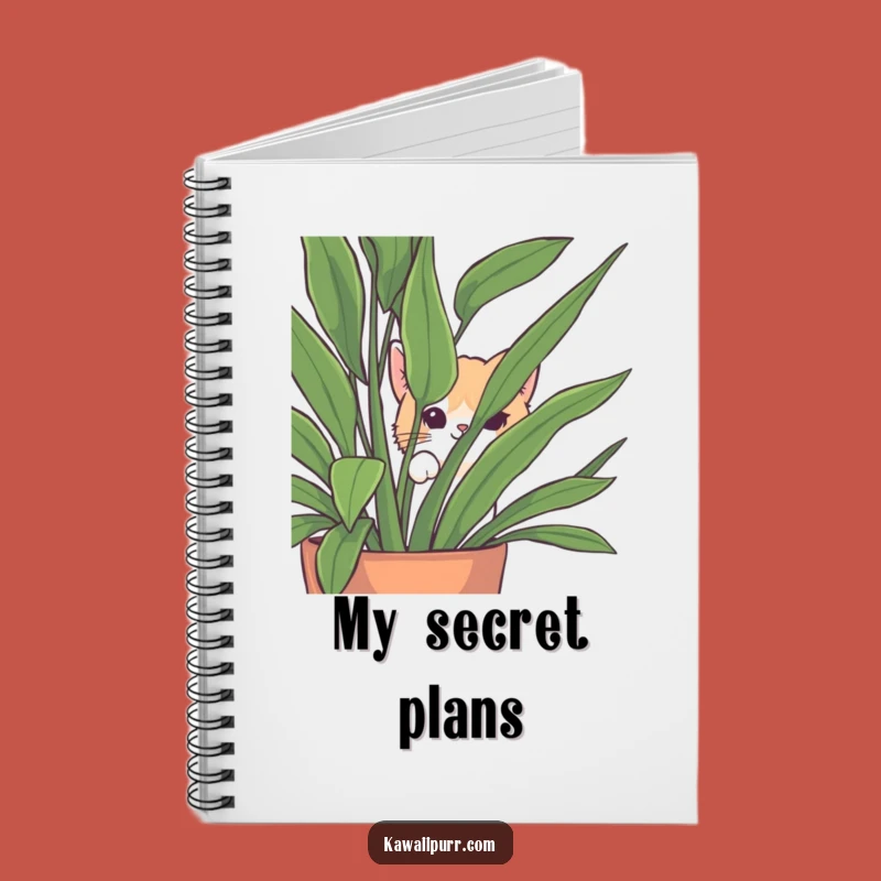 Funny Peek-a-Boo Cat Notebook: Houseplant Hider Journal, Creative Funny Gift