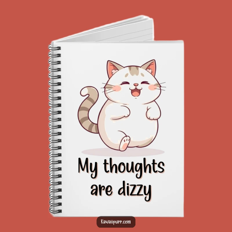 Journal Funny Cat Tail Notebook, Dizzy Feline Diary, Inspiring Funny Gift