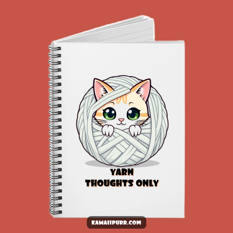 Funny Peeking Cat Yarn Notebook: Jot Down Mysterious Thoughts