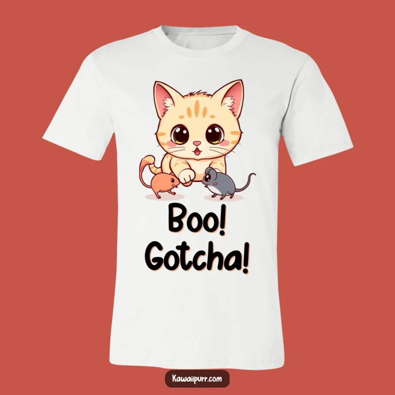 Funny Kawaii Ghost Mouse Cat T-Shirt: Hilarious Spooky Feline Apparel