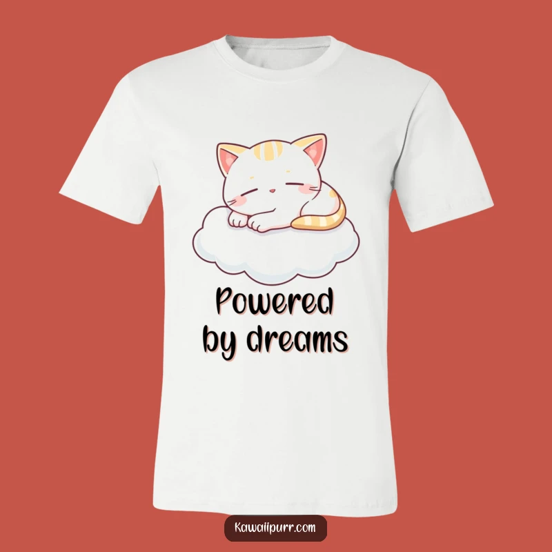 Funny Kawaii Cloud Cat T-Shirt: Sleepy Feline Comfort and Humor