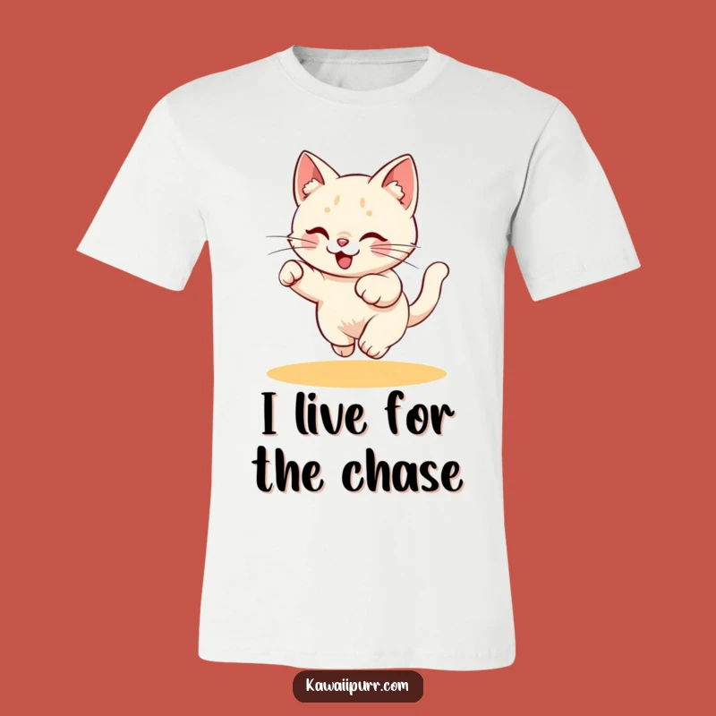 Funny Cat Laser Chase T-Shirt - Energetic Kitty Fun Apparel