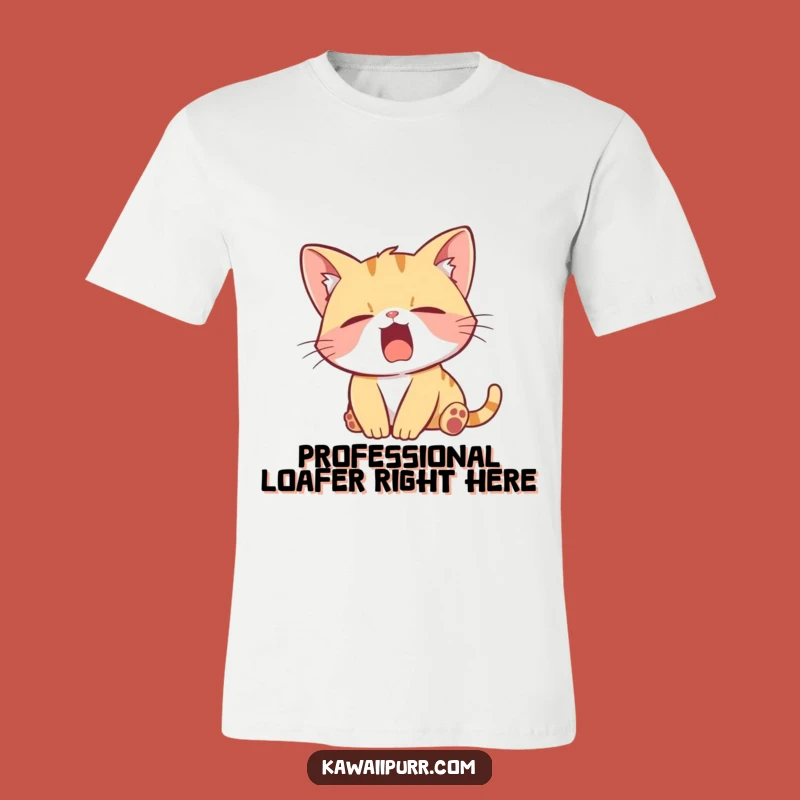 Funny Stretchy Kitten T-Shirt: Hilarious Lazy Character, Ideal Funny Gift for Cat People!