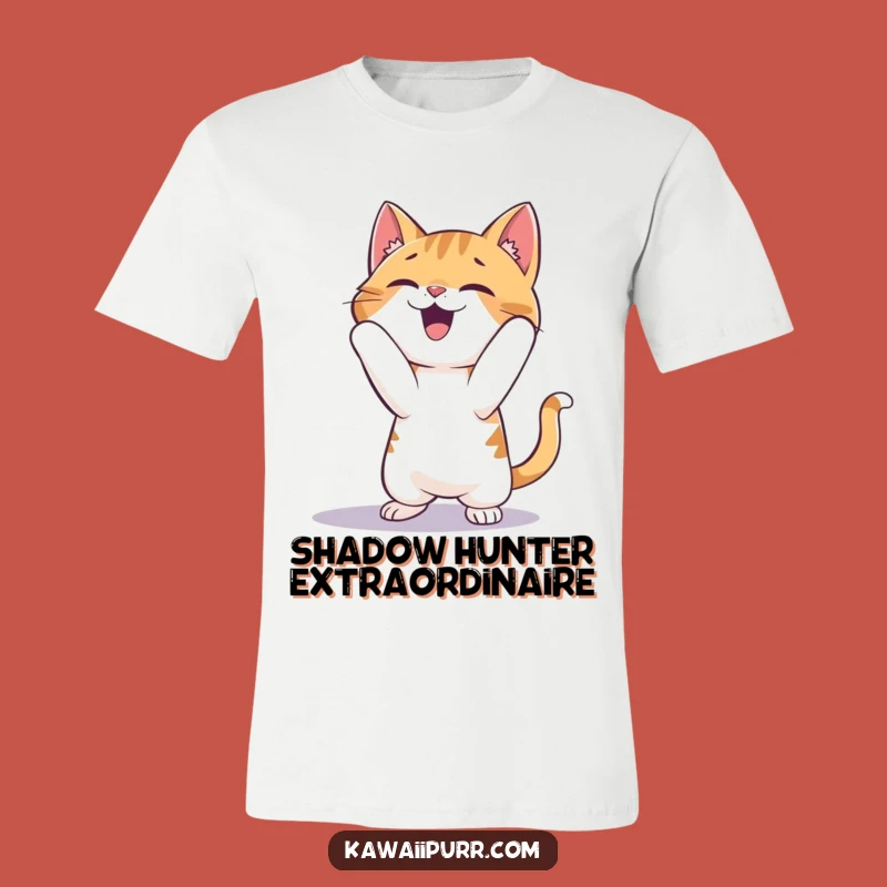 Funny Cat Pouncing Shadow T-Shirt: Unleash Your Playful Side with This Hilarious Tee!