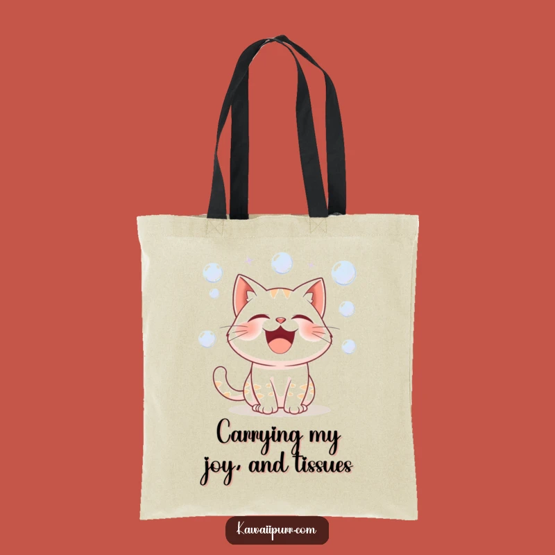 Funny Cat Bubbles Tote Bag: Hilarious Feline Carry-All, Perfect Gift