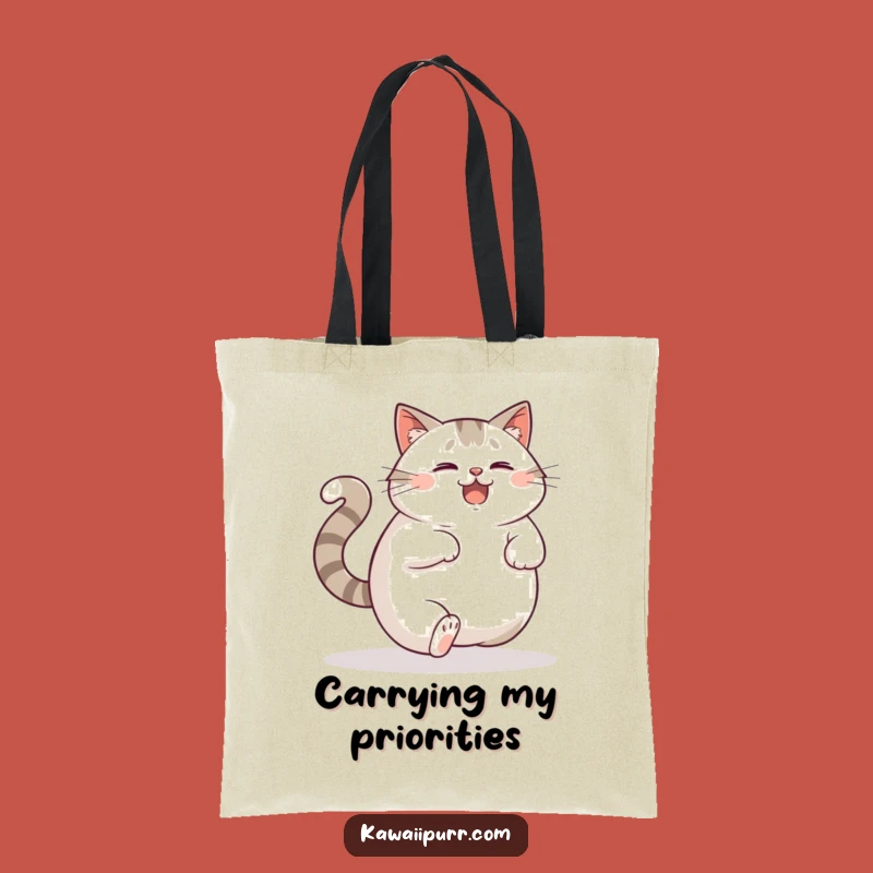 Chic Funny Cat Tail Tote Bag, Dizzy Feline Shopper, Stylish Funny Gift