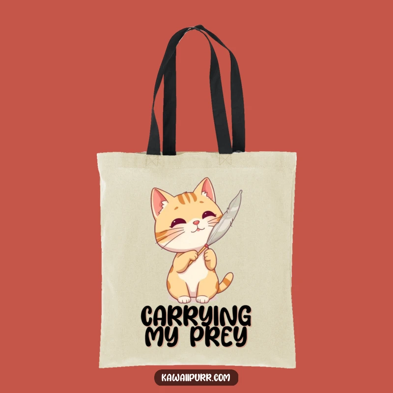 Funny Cat Feather Tote Bag: Chic Character Accessory, Playful Gift Idea