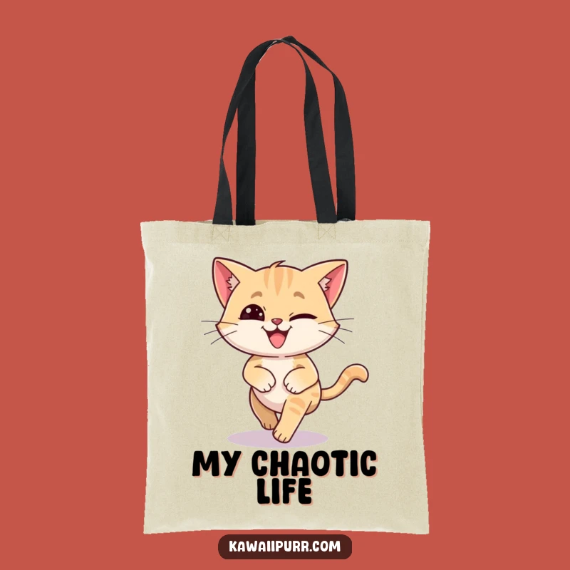 Funny Dizzy Cat Tail Chase Tote Bag: Carry Some Feline Fun!