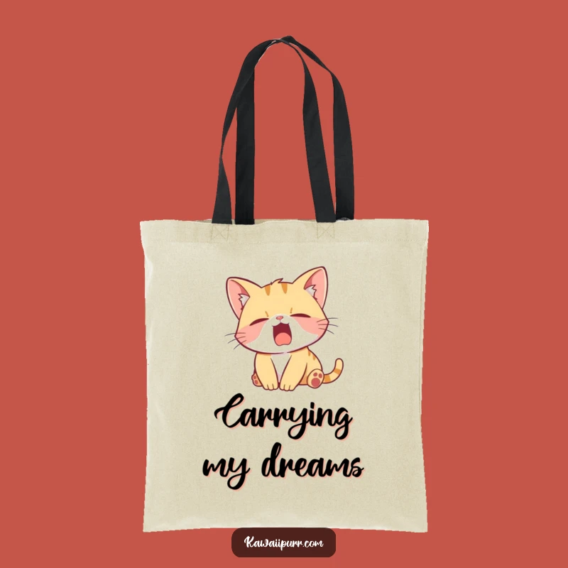 Funny Kitten Yawn Tote Bag: Practical & Hilarious Lazy Character, Great Funny Gift!