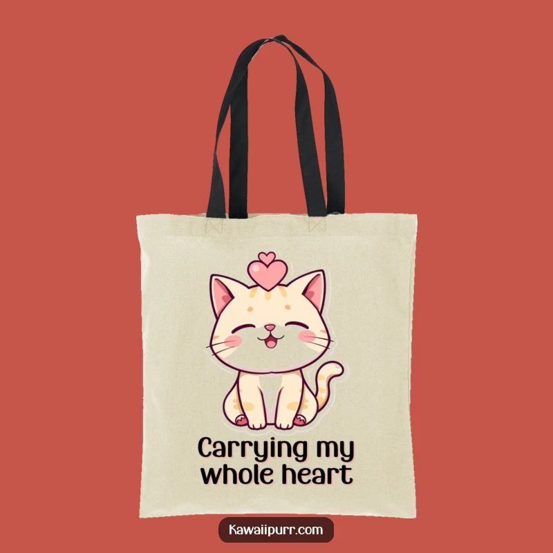 Funny Purring Cat Tote Bag: Heartwarming Feline Design, Perfect Eco-Friendly Funny Gift!