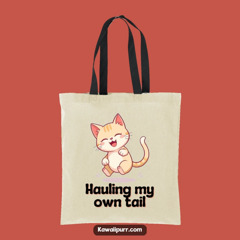 Funny Dizzy Cat Tail Chase Tote Bag: Carry Your Fun, Practical Funny Gift