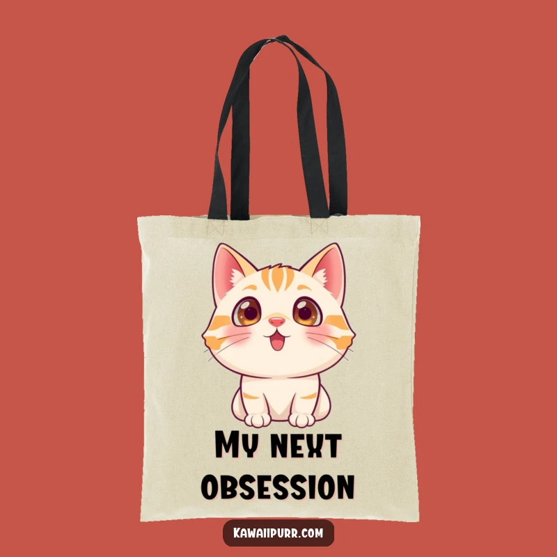 Funny Cat Excited Eyes Tote Bag: Charming Character Accessory, Gift of Discovery